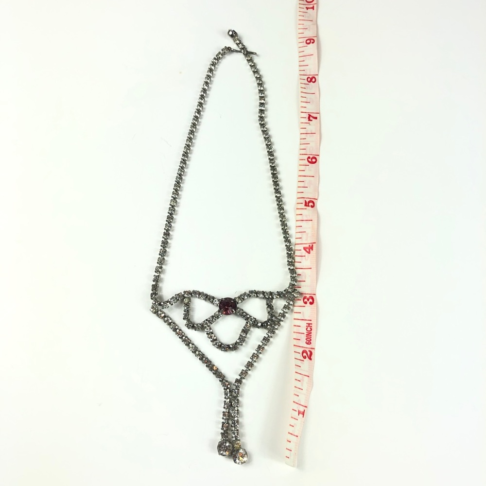 Vintage Icy Rhinestone Negligee Lariat Necklace - Picture 8 of 11
